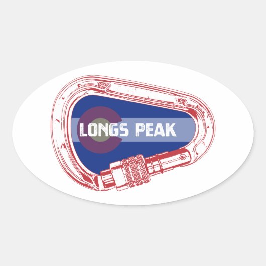 Sticker Ovale Longs Peak Escalade Carabiner (Devant)