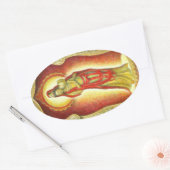 Sticker Ovale Lotus de Kuan Yin de déesse (Enveloppe)