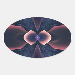 Sticker Ovale Lotus Digital Abstrait Art