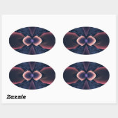 Sticker Ovale Lotus Digital Abstrait Art (Feuille)