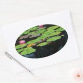 Sticker Ovale lotus rose noir (Enveloppe)