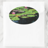 Sticker Ovale lotus rose noir (Sac)