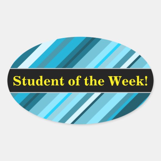 Sticker Ovale Louanges + Bleu D'Inspiration Océanique/Turquoise/ (Devant)