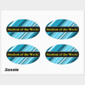 Sticker Ovale Louanges + Bleu D'Inspiration Océanique/Turquoise/ (Feuille)