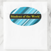 Sticker Ovale Louanges + Bleu D'Inspiration Océanique/Turquoise/ (Sac)