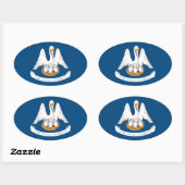 Sticker Ovale Louisiane (Feuille)
