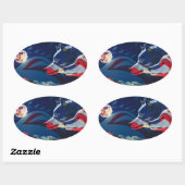 Sticker Ovale Loup (Feuille)