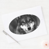 Sticker Ovale Loup (Enveloppe)