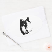 Sticker Ovale Loup d'art pop (Enveloppe)