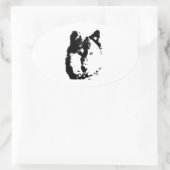 Sticker Ovale Loup d'art pop (Sac)