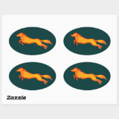 Sticker Ovale Loup d'or (Feuille)