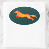 Sticker Ovale Loup d'or (Sac)