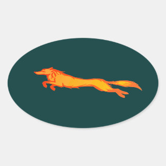 Sticker Ovale Loup d'or