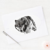 Sticker Ovale Loup sauvage (Enveloppe)
