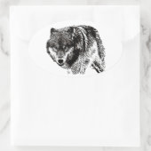 Sticker Ovale Loup sauvage (Sac)
