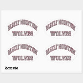 Sticker Ovale Loups du désert (Feuille)