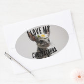 Sticker Ovale Love Chupracabra (Enveloppe)