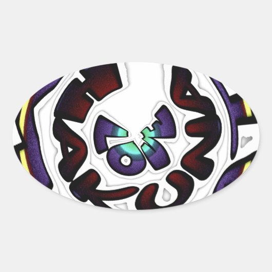 Sticker Ovale Love Hakuna Matata beaux cadeaux (Devant)