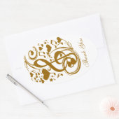 Sticker Ovale Love & Joy-Or (Enveloppe)