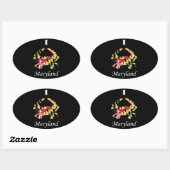 Sticker Ovale Love Maryland (Feuille)