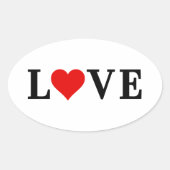 Sticker Ovale LOVE Minimaliste Élégant (Devant)