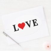 Sticker Ovale LOVE Minimaliste Élégant (Enveloppe)