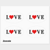 Sticker Ovale LOVE Minimaliste Élégant (Feuille)
