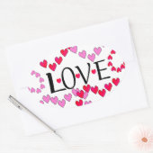 Sticker Ovale LOVE ROUGE ROSE DE Tiny Hearts (Enveloppe)