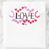 Sticker Ovale LOVE ROUGE ROSE DE Tiny Hearts (Sac)