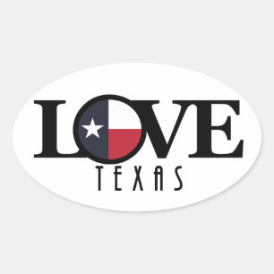 Sticker Ovale LOVE Texas