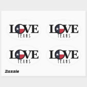 Sticker Ovale LOVE Texas (Feuille)
