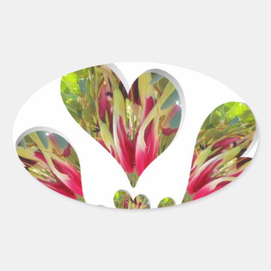 Sticker Ovale Lovely Hearts Humanitarian Day Le monde a besoin d (Devant)