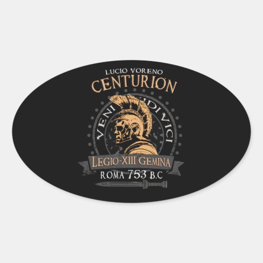 Sticker Ovale Lucius Voreno, un célèbre bâton ovale centurion ro (Devant)