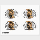 Sticker Ovale Lucius Voreno, un célèbre centurion romain (Feuille)