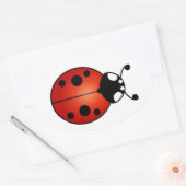 Sticker Ovale Lucky Ladybug Ladybird Beetle (Enveloppe)