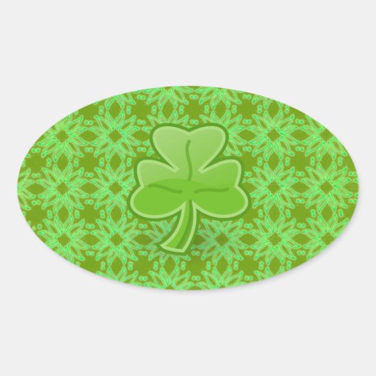 Sticker Ovale Lucky Shamrock (Devant)