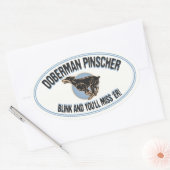 Sticker Ovale Lueur de dobermann (Enveloppe)
