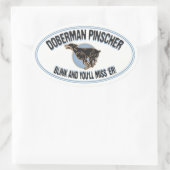 Sticker Ovale Lueur de dobermann (Sac)