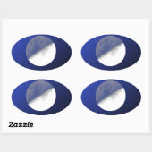 Sticker Ovale Lune de nuit et de jour prise (Feuille)