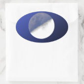 Sticker Ovale Lune de nuit et de jour prise (Sac)