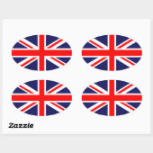 Sticker Ovale L'Union Jack classique (Feuille)