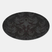 Sticker Ovale luxe cuir look damassé (Devant)