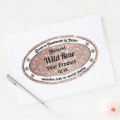 Sticker Ovale Luxueux Rose Parties scintillant or Bijoux produi (Enveloppe)