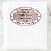 Sticker Ovale Luxueux Rose Parties scintillant or Bijoux produi (Sac)