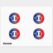 Sticker Ovale Lyon France (Feuille)