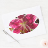 Sticker Ovale Lys roses fleurs tropicales roses rose (Enveloppe)
