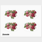 Sticker Ovale Lys victorienne classique de la vallée Romance (Feuille)