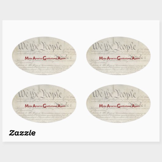 Sticker Ovale M A C A - Make America Constitutional Again! (Feuille)
