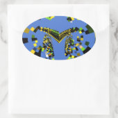 Sticker Ovale M Bleu (Sac)