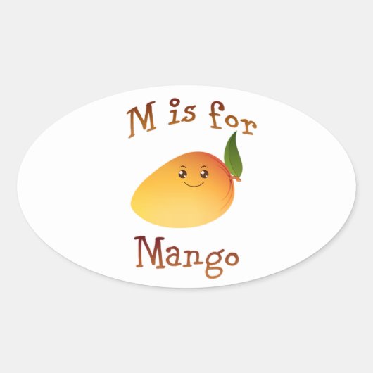 Sticker Ovale M est pour Mango (Devant)